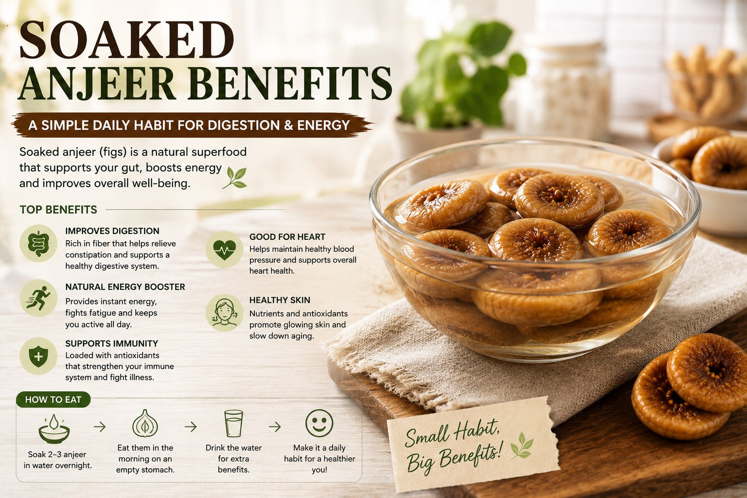 Soaked Anjeer Benefits for digestion, natural energy, immunity, and heart health