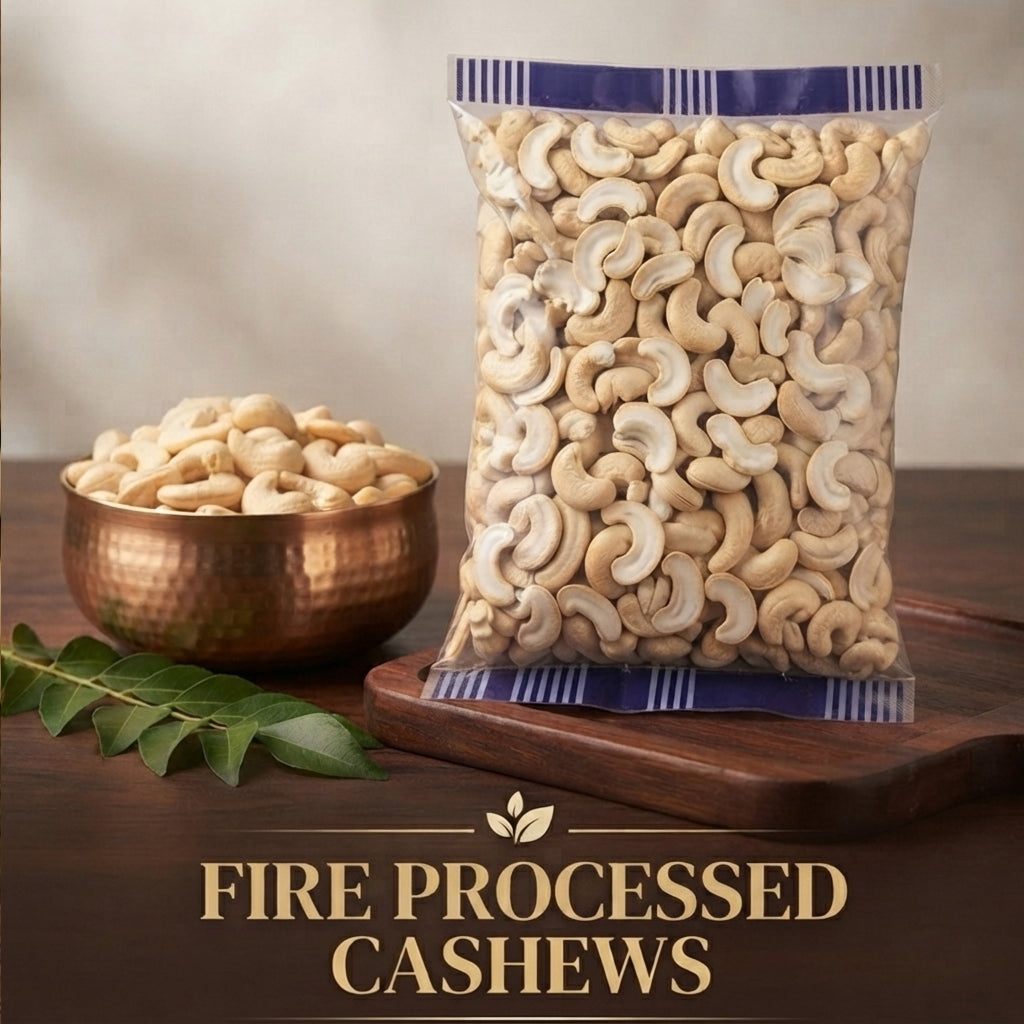 Premium Roasted Half Cashew Kernels | Naturally Crunchy | Fresh & Hygienically Packed