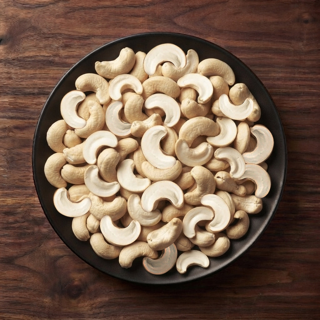Premium Roasted Half Cashew Kernels | Naturally Crunchy | Fresh & Hygienically Packed