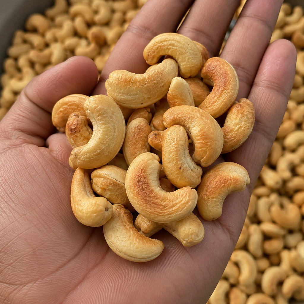 Premium Roasted Whole Cashew Kernels | Naturally Crunchy | Fresh & Hygienically Packed