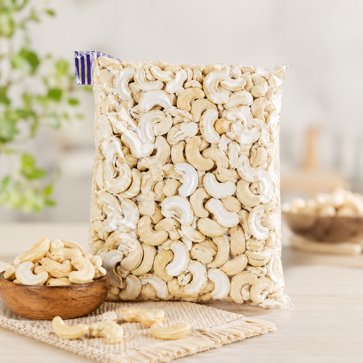 Premium Roasted Half Cashew Kernels | Naturally Crunchy | Fresh & Hygienically Packed