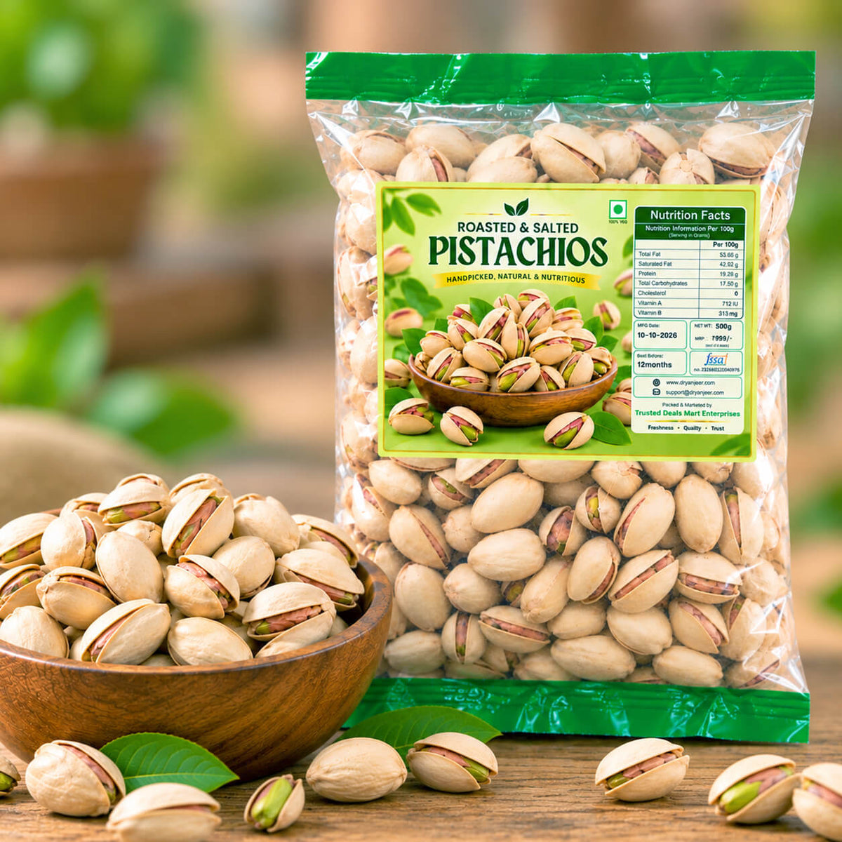 Roasted & Salted Pistachios (Pista) | Crunchy, Savoury & Freshly Packed  | Premium Quality