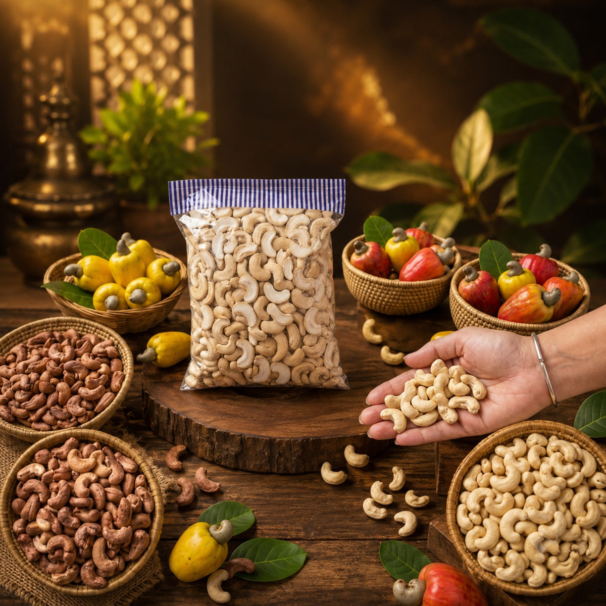 Premium Roasted Half Cashew Kernels | Naturally Crunchy | Fresh & Hygienically Packed